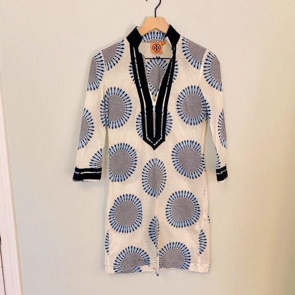 Tory Burch Tunic Dress Floral Boho Sheer Size 2 - Picture 1 of 8